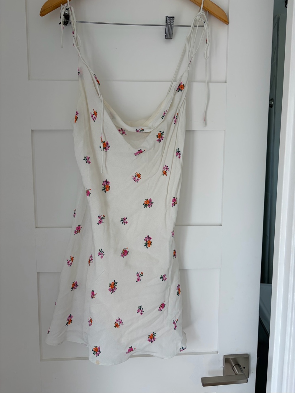 Women's Cream Floral Slip Dress